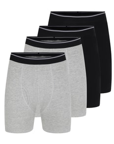 Bigdude 4 Pack Cotton Trunks Black / Grey